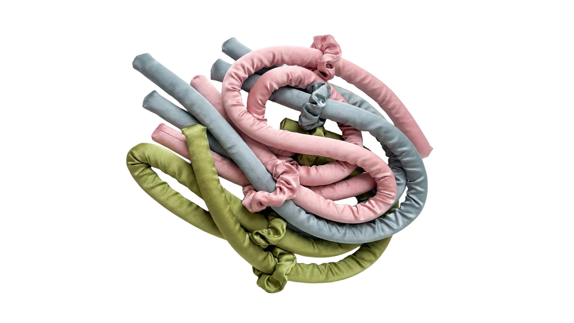 Model with beautiful bouncy curls achieved with heatless curlers